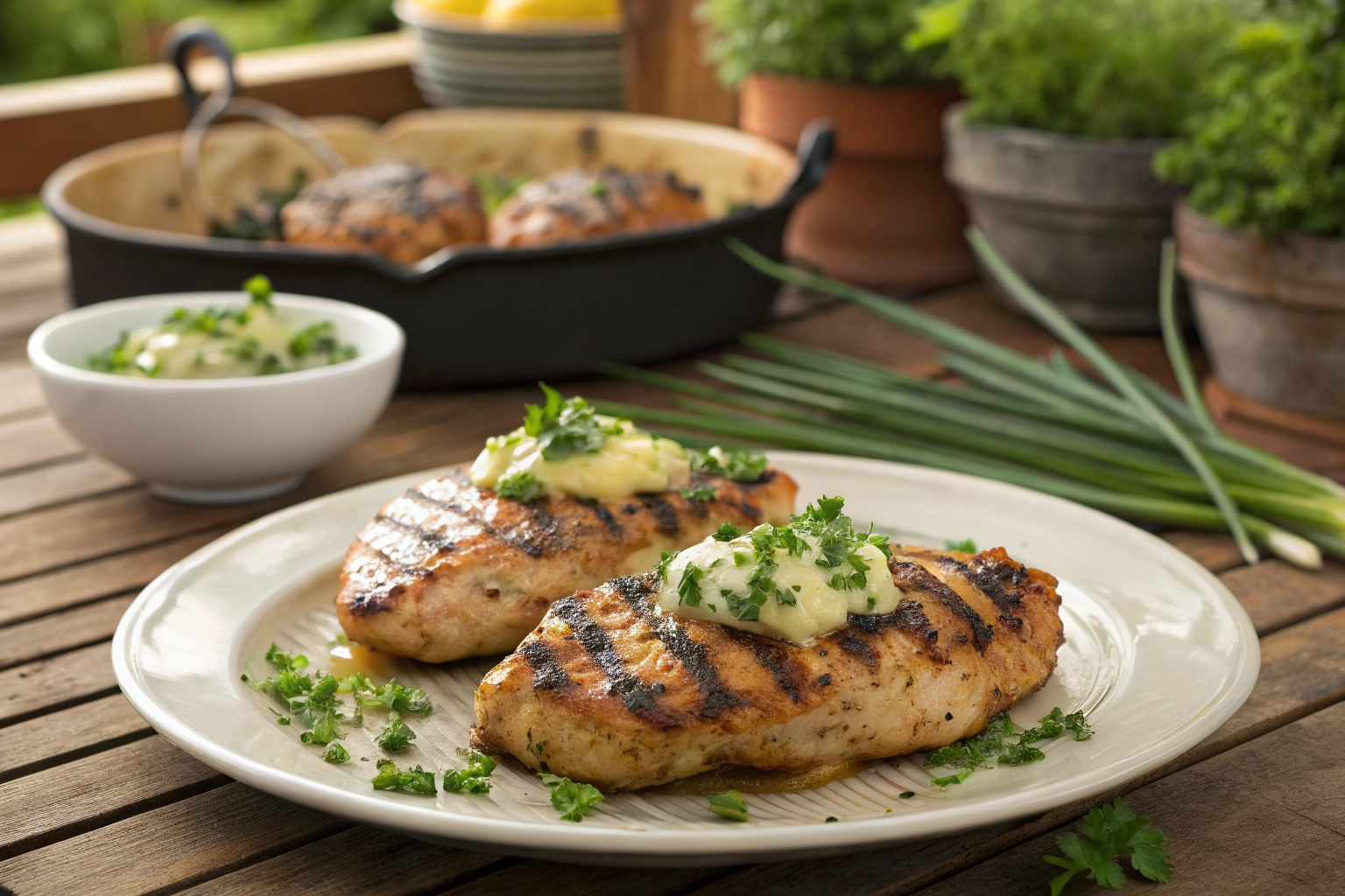 Smoky Backyard Grilled Chicken with Herb Butter